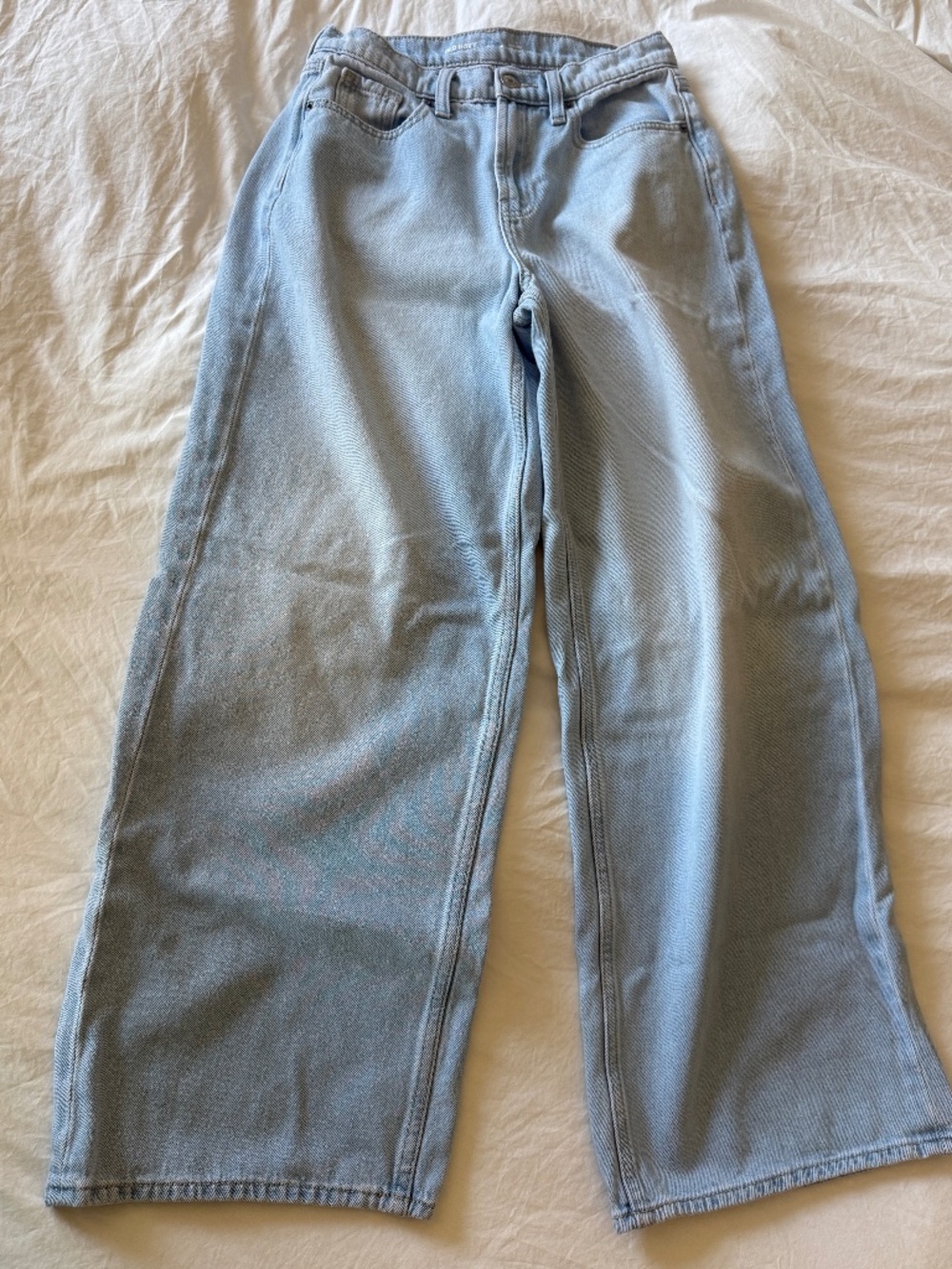 Old Navy Drapey Denim High Rise Baggy Wide Leg Jeans 0